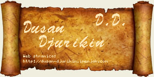 Dušan Đurikin vizit kartica